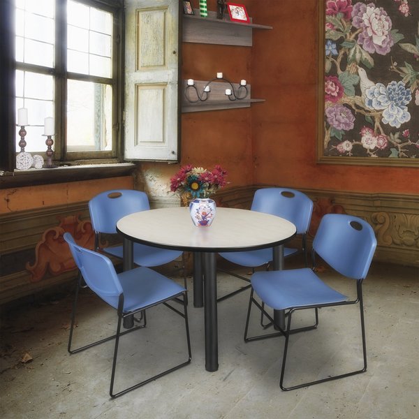 Round Tables > Breakroom Tables > Kee Round Table & Chair Sets, 48 W, 48 L, 29 H, Maple