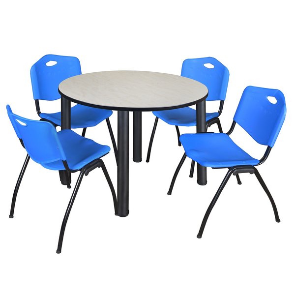 Round Tables > Breakroom Tables > Kee Round Table & Chair Sets, 48 W, 48 L, 29 H, Maple