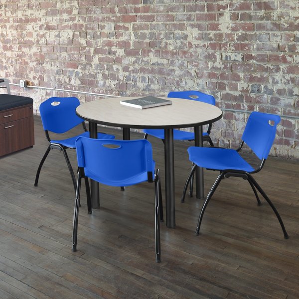 Round Tables > Breakroom Tables > Kee Round Table & Chair Sets, 48 W, 48 L, 29 H, Maple