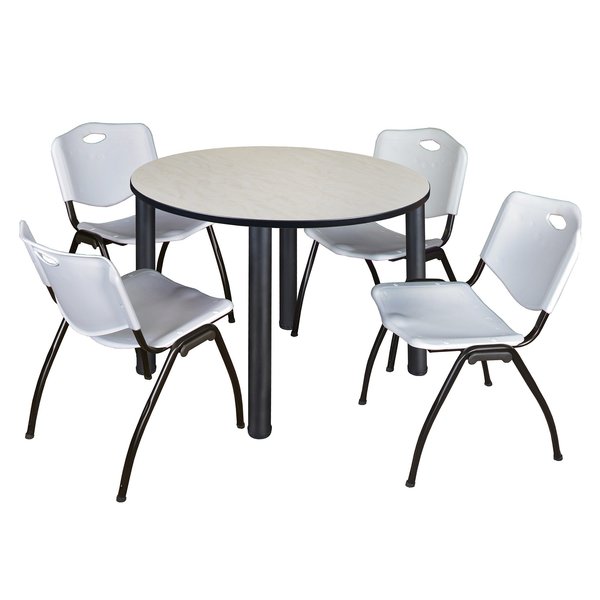 Round Tables > Breakroom Tables > Kee Round Table & Chair Sets, 48 W, 48 L, 29 H, Maple