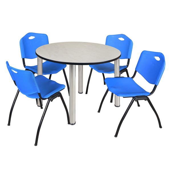 Round Tables > Breakroom Tables > Kee Round Table & Chair Sets, 48 W, 48 L, 29 H, Maple