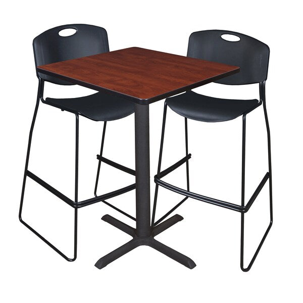 Square Tables > Breakroom Tables > Cain CafÃ© Table & Chair Sets, 30 W, 30 L, 42 H, Cherry