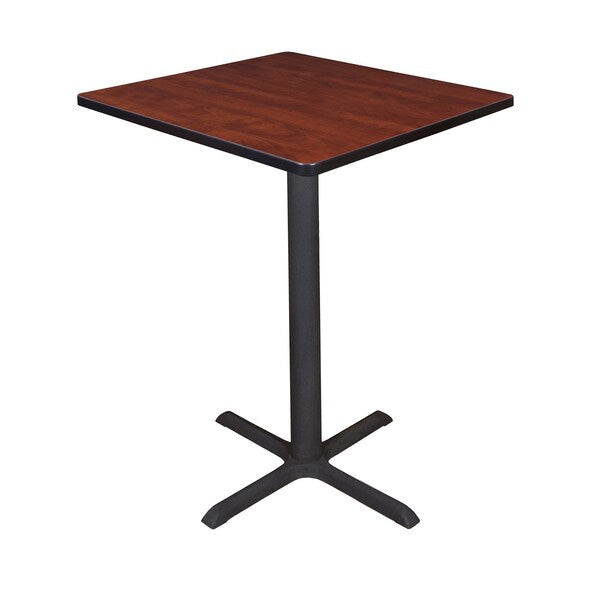 Square Tables > Breakroom Tables > Cain CafÃ© Tables, 30 W, 30 L, 42 H, Wood|Metal Top, Cherry