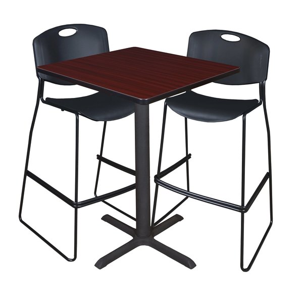 Square Tables > Breakroom Tables > Cain CafÃ© Table & Chair Sets, 30 W, 30 L, 42 H, Mahogany