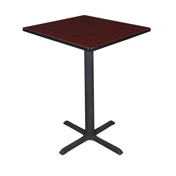 Square Tables > Breakroom Tables > Cain CafÃ© Tables, 30 W, 30 L, 42 H, Wood|Metal Top, Mahogany