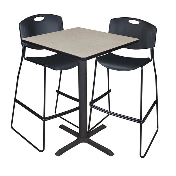 Square Tables > Breakroom Tables > Cain CafÃ© Table & Chair Sets, 30 W, 30 L, 42 H, Maple