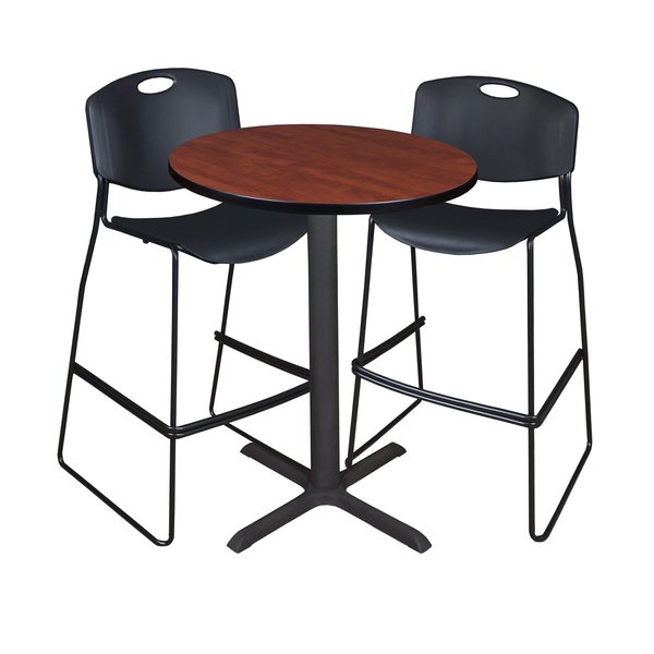 Round Tables > Breakroom Tables > Cain CafÃ© Table & Chair Sets, 30 W, 30 L, 42 H, Cherry