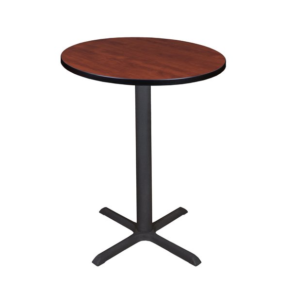 Round Tables > Breakroom Tables > Cain CafÃ© Tables, 30 W, 30 L, 42 H, Wood|Metal Top, Cherry