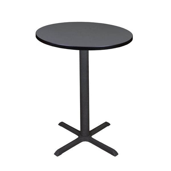 Round Tables > Breakroom Tables > Cain CafÃ© Tables, 30 W, 30 L, 42 H, Wood|Metal Top, Grey