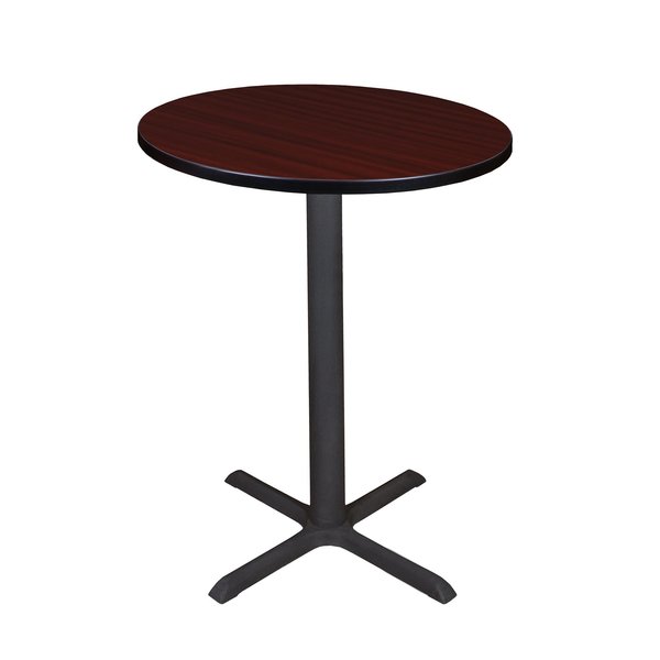 Round Tables > Breakroom Tables > Cain CafÃ© Tables, 30 W, 30 L, 42 H, Wood|Metal Top, Mahogany