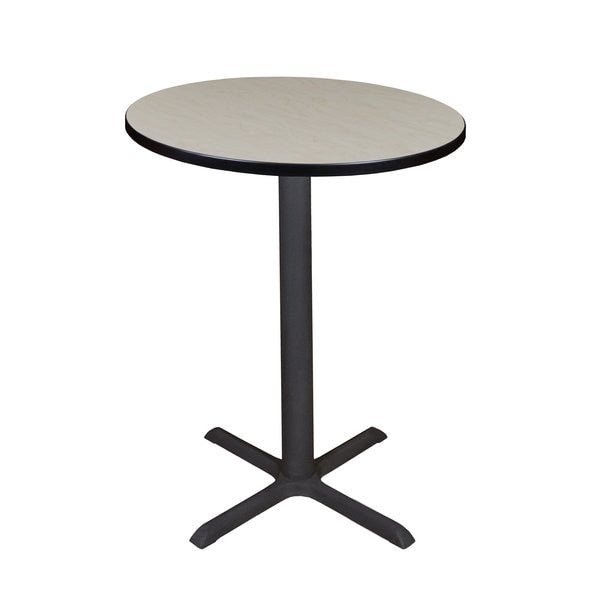 Round Tables > Breakroom Tables > Cain CafÃ© Tables, 30 W, 30 L, 42 H, Wood|Metal Top, Maple