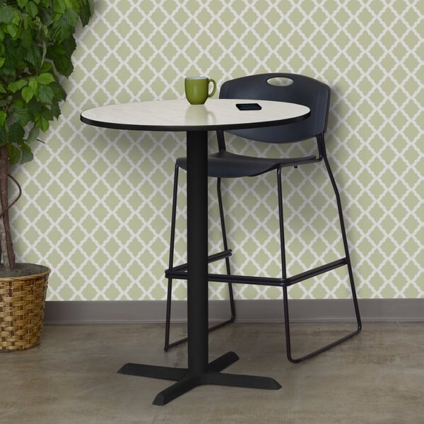 Round Tables > Breakroom Tables > Cain CafÃ© Tables, 30 W, 30 L, 42 H, Wood|Metal Top, Maple