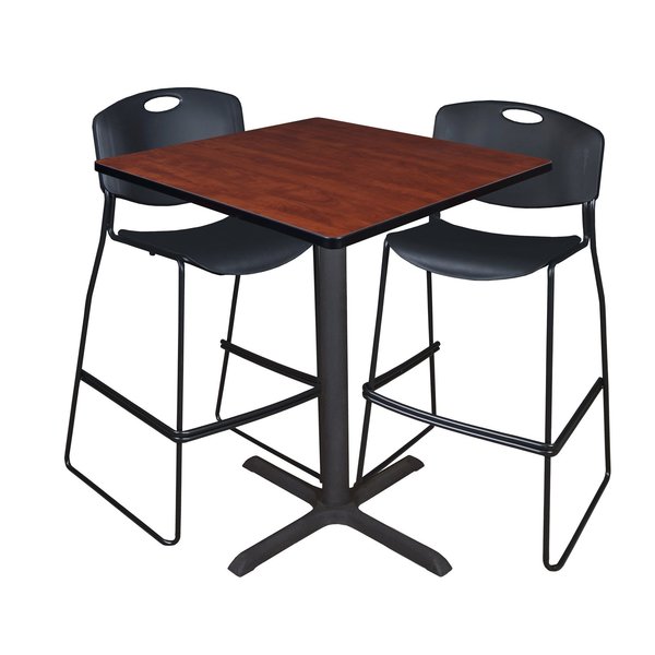 Square Tables > Breakroom Tables > Cain CafÃ© Table & Chair Sets, 36 W, 36 L, 42 H, Cherry