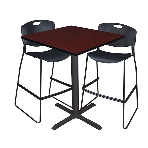 Square Tables > Breakroom Tables > Cain CafÃ© Table & Chair Sets, 36 W, 36 L, 42 H, Mahogany