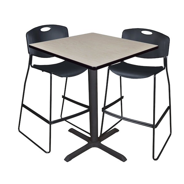 Square Tables > Breakroom Tables > Cain CafÃ© Table & Chair Sets, 36 W, 36 L, 42 H, Maple