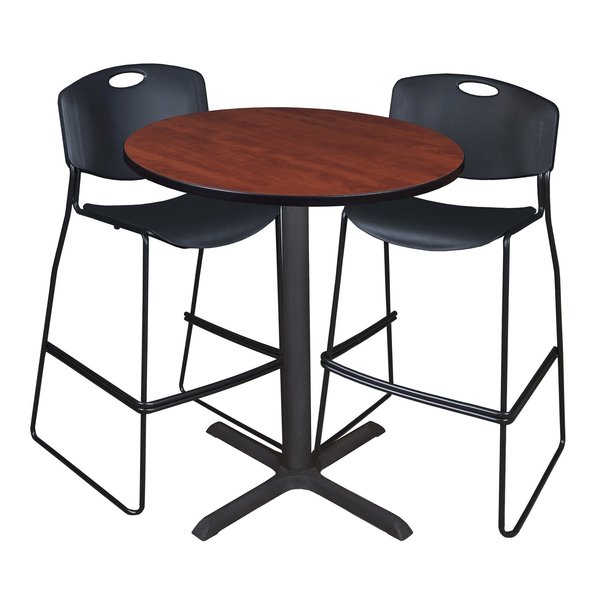 Round Tables > Breakroom Tables > Cain CafÃ© Table & Chair Sets, 36 W, 36 L, 42 H, Cherry