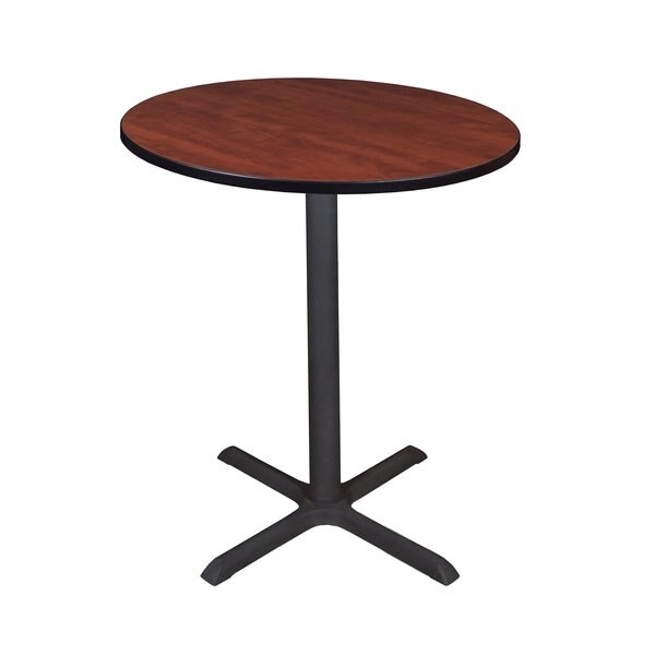 Round Tables > Breakroom Tables > Cain CafÃ© Tables, 36 W, 36 L, 42 H, Wood|Metal Top, Cherry
