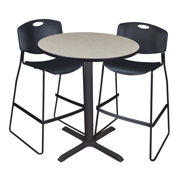 Round Tables > Breakroom Tables > Cain CafÃ© Table & Chair Sets, 36 W, 36 L, 42 H, Maple