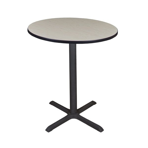 Round Tables > Breakroom Tables > Cain CafÃ© Tables, 36 W, 36 L, 42 H, Wood|Metal Top, Maple
