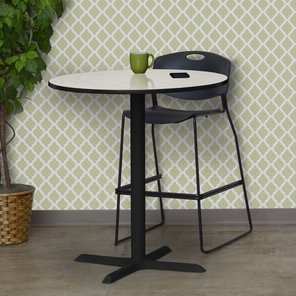 Round Tables > Breakroom Tables > Cain CafÃ© Tables, 36 W, 36 L, 42 H, Wood|Metal Top, Maple