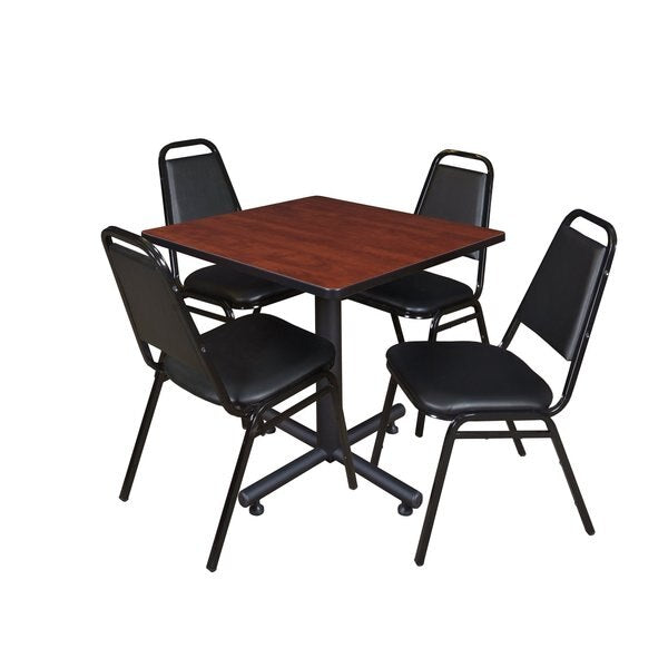 Square Tables > Breakroom Tables > Kobe Square Table & Chair Sets, 30 W, 30 L, 29 H, Cherry