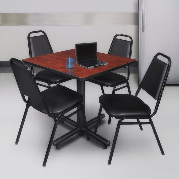 Square Tables > Breakroom Tables > Kobe Square Table & Chair Sets, 30 W, 30 L, 29 H, Cherry