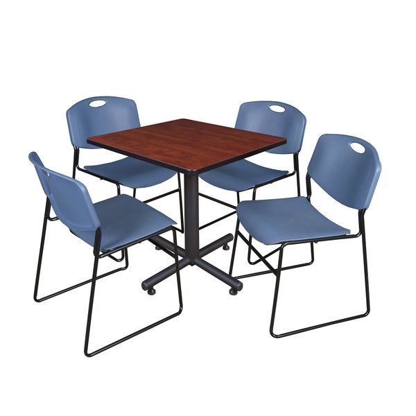 Square Tables > Breakroom Tables > Kobe Square Table & Chair Sets, 30 W, 30 L, 29 H, Cherry