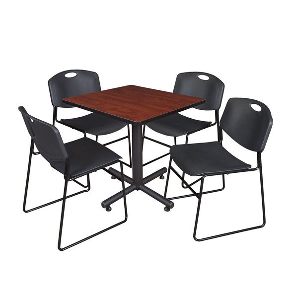 Square Tables > Breakroom Tables > Kobe Square Table & Chair Sets, 30 W, 30 L, 29 H, Cherry
