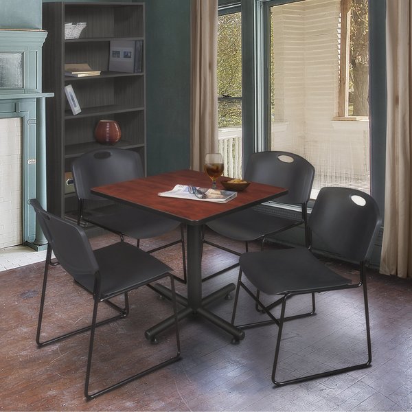Square Tables > Breakroom Tables > Kobe Square Table & Chair Sets, 30 W, 30 L, 29 H, Cherry