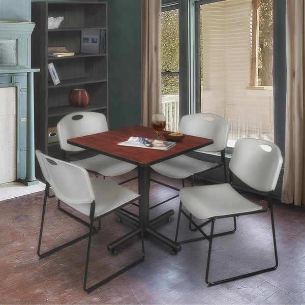 Square Tables > Breakroom Tables > Kobe Square Table & Chair Sets, 30 W, 30 L, 29 H, Cherry