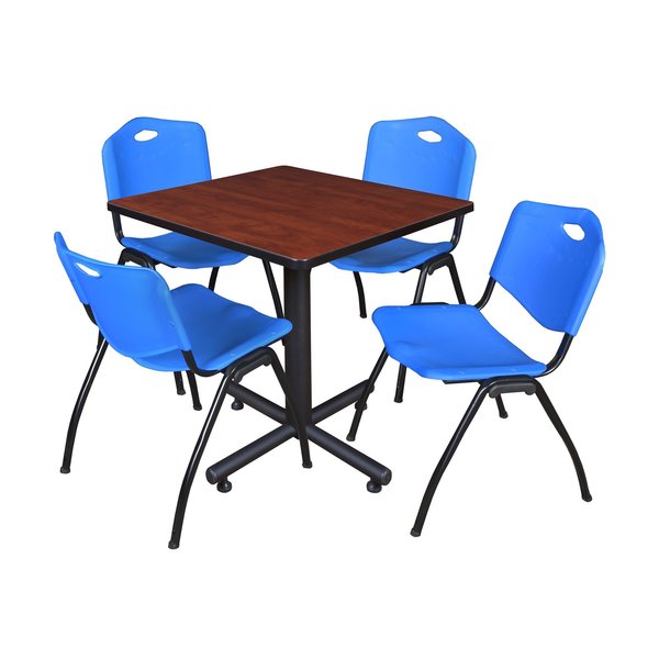 Square Tables > Breakroom Tables > Kobe Square Table & Chair Sets, 30 W, 30 L, 29 H, Cherry