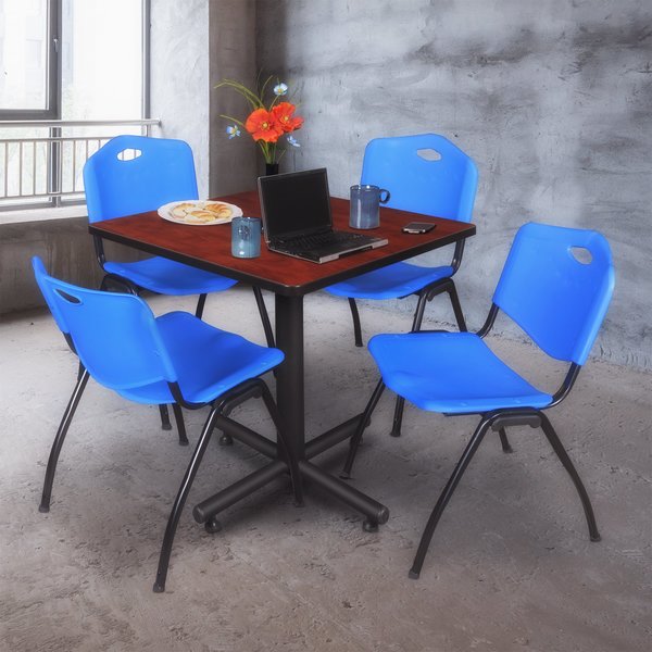 Square Tables > Breakroom Tables > Kobe Square Table & Chair Sets, 30 W, 30 L, 29 H, Cherry