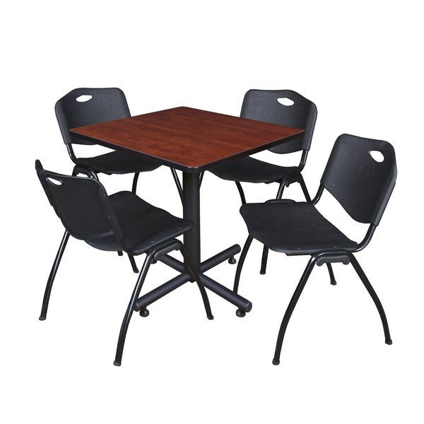 Square Tables > Breakroom Tables > Kobe Square Table & Chair Sets, 30 W, 30 L, 29 H, Cherry
