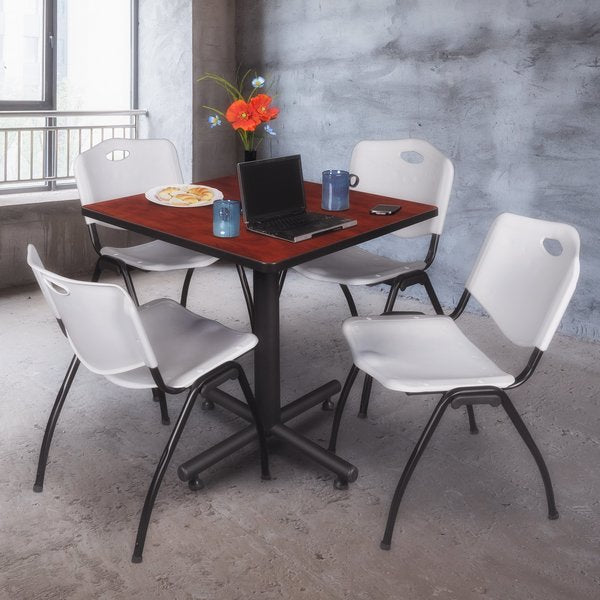 Square Tables > Breakroom Tables > Kobe Square Table & Chair Sets, 30 W, 30 L, 29 H, Cherry