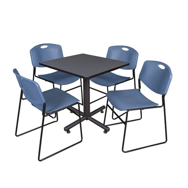 Square Tables > Breakroom Tables > Kobe Square Table & Chair Sets, 30 W, 30 L, 29 H, Grey