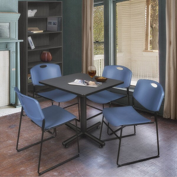 Square Tables > Breakroom Tables > Kobe Square Table & Chair Sets, 30 W, 30 L, 29 H, Grey