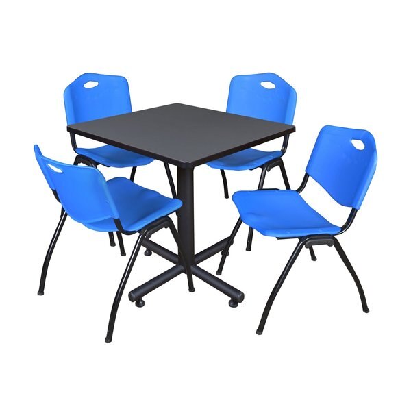 Square Tables > Breakroom Tables > Kobe Square Table & Chair Sets, 30 W, 30 L, 29 H, Grey