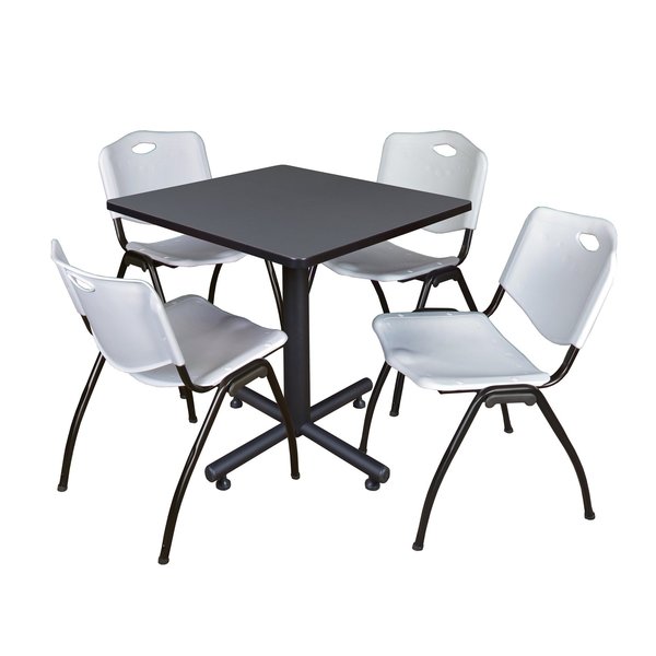 Square Tables > Breakroom Tables > Kobe Square Table & Chair Sets, 30 W, 30 L, 29 H, Grey
