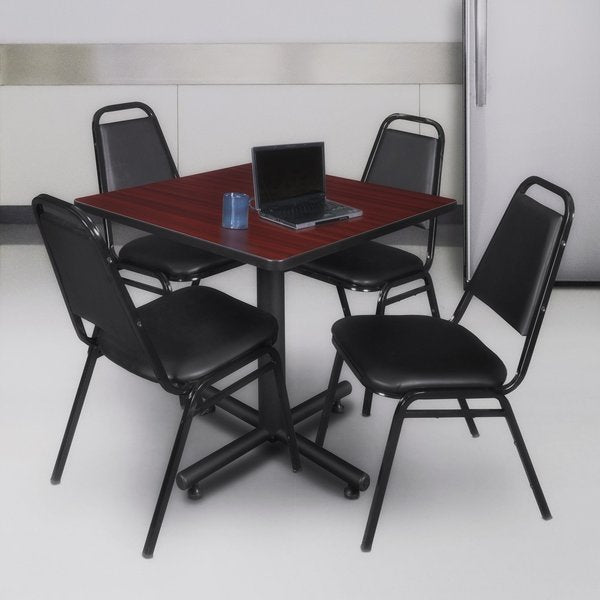 Square Tables > Breakroom Tables > Kobe Square Table & Chair Sets, 30 W, 30 L, 29 H, Mahogany