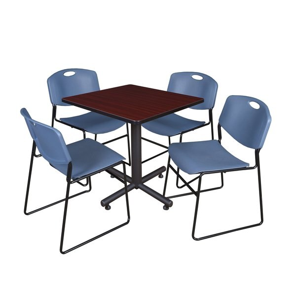 Square Tables > Breakroom Tables > Kobe Square Table & Chair Sets, 30 W, 30 L, 29 H, Mahogany
