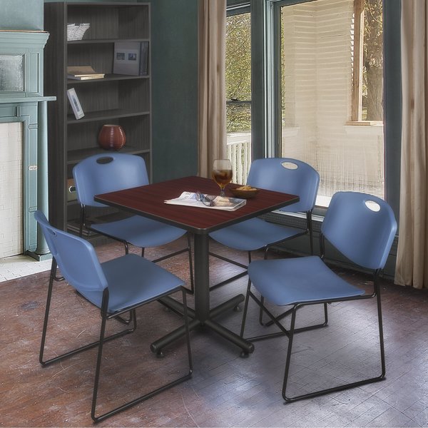 Square Tables > Breakroom Tables > Kobe Square Table & Chair Sets, 30 W, 30 L, 29 H, Mahogany