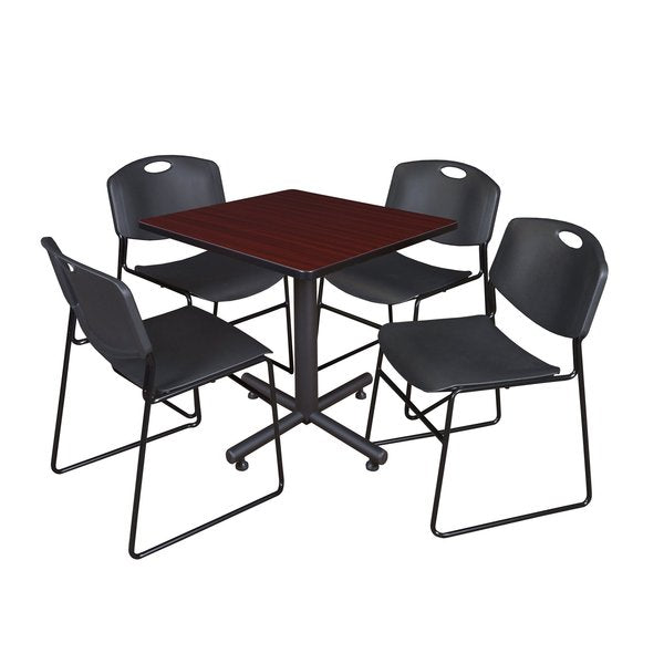 Square Tables > Breakroom Tables > Kobe Square Table & Chair Sets, 30 W, 30 L, 29 H, Mahogany