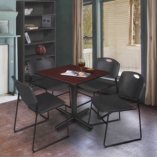 Square Tables > Breakroom Tables > Kobe Square Table & Chair Sets, 30 W, 30 L, 29 H, Mahogany