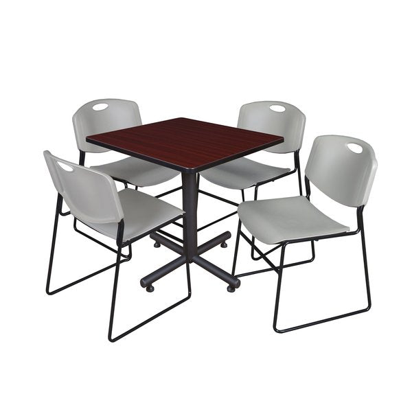 Square Tables > Breakroom Tables > Kobe Square Table & Chair Sets, 30 W, 30 L, 29 H, Mahogany