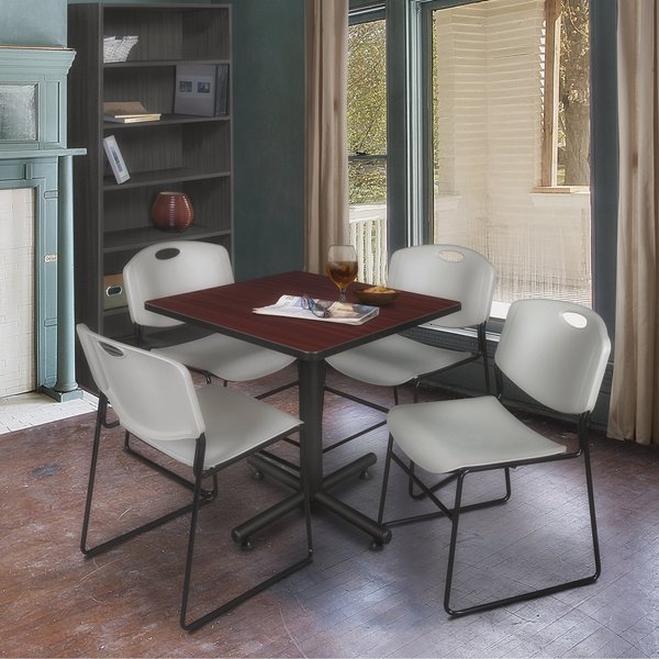 Square Tables > Breakroom Tables > Kobe Square Table & Chair Sets, 30 W, 30 L, 29 H, Mahogany
