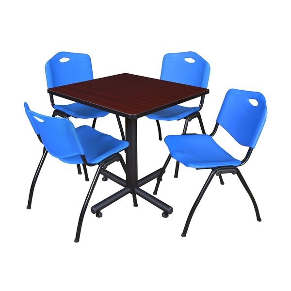 Square Tables > Breakroom Tables > Kobe Square Table & Chair Sets, 30 W, 30 L, 29 H, Mahogany