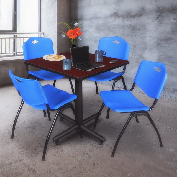 Square Tables > Breakroom Tables > Kobe Square Table & Chair Sets, 30 W, 30 L, 29 H, Mahogany