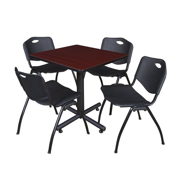 Square Tables > Breakroom Tables > Kobe Square Table & Chair Sets, 30 W, 30 L, 29 H, Mahogany