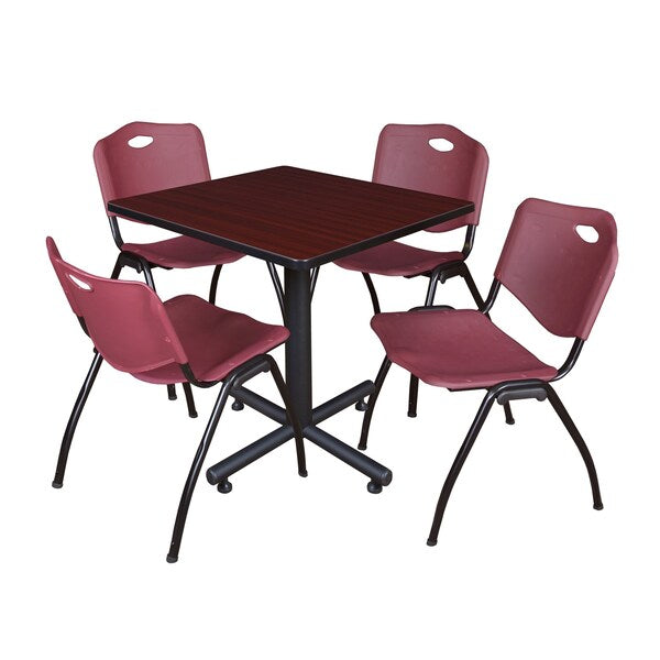 Square Tables > Breakroom Tables > Kobe Square Table & Chair Sets, 30 W, 30 L, 29 H, Mahogany