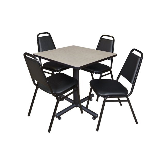 Square Tables > Breakroom Tables > Kobe Square Table & Chair Sets, 30 W, 30 L, 29 H, Maple